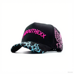 Chất lượng cao 6 Bảng điều chỉnh cong vành được trang bị Mũ bóng chày mũ tùy chỉnh thêu logo - Product Image 1