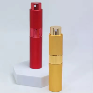 Wholesale 5ml 8ml 10ml Aluminum Twist Refillable <b>Perfume</b> <b>Atomizer</b> Matte Black Portable Pocket Spray Bottle Custom Logo Silk Made - Product Image 1