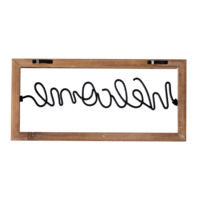 Meilleure vente qualité ferme décor artisanal mots de bienvenue autoportant dessus de table ornement cadre en bois fer mur signe lettre