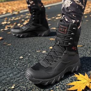 Bottes tactiques montantes de style <span class=keywords><strong>militaire</strong></span> pour hommes - Chaussures de randonnée, de travail et d'escalade en extérieur, pour la jungle et le désert (tissu en maille KPU) - Product Image 2