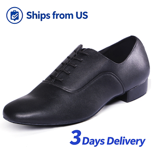 Chaussures de danse latine professionnelles Dynadans pour hommes, semelle extérieure en cuir véritable, tige en PU, salsa, tango, valse, chaussures de pratique de danse de salon, emballées dans une boîte - Product Image 1