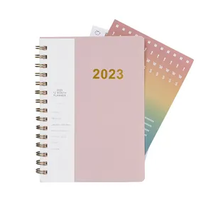 Wholesale 12 Month Softcover Spiral Journal Planner Custom Printing Monthly 2024 Agenda Planner Notebook