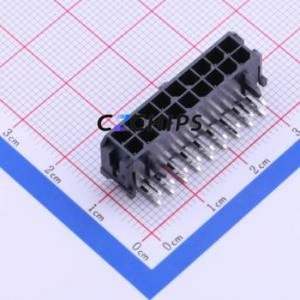 430451800 Wire-to-Board Pin Header Bent Lead Through Hole,P=3mm Connector 2x9P 3mm Right Angle Insert Micro-Fit (MX 3.0) - Product Image 1