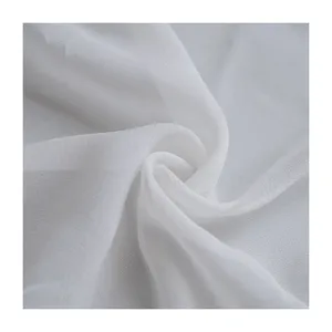Ventes directes d'usine 8mm 100% soie PFD tissu de robe en Georgette de soie blanche naturelle