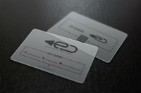 Cartes de visite professionnelles transparentes en PVC PET personnalisées avec impression couleur intégrale en usine