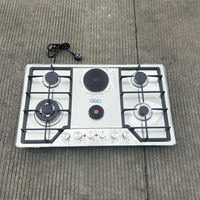 Table de cuisson à gaz encastrable HUAZOS TCL à 6 brûleurs, en verre trempé et acier inoxydable, compatible GPL/GN, pour usage domestique en cuisine
