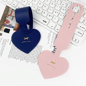Custom Logo Travel Accessory Name <b>ID</b> Heart Shape Luggage <b>Tags</b> Pu Leather Personalized Luggage <b>Tag</b> - Product Image 4