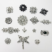Accessoire d'application en strass de verre adhésif en forme de fleur, cousu à la main, pour chaussures, sandales, composant de bijoux DIY