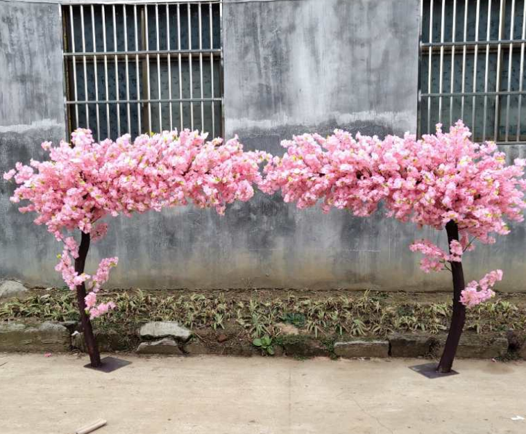 Свадебное украшение на заказ, розовое искусственное цветение вишни, дерево Сакура, большое наружное и внутреннее дерево