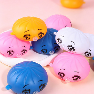 En stock, jouets transfrontaliers de décompression en forme de petits pains vapeur, à presser, à bulles, pour les cheveux, en plastique - Product Image 1