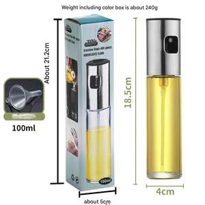 Ecológico resistente a la corrosión 304 Acero inoxidable 200ML Trapezoidal tipo prensa botella rociadora de control de aceite - Product Image 6