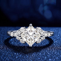 Bague scintillante en argent S925 avec moissanite D, style Princesse, Niche, Haut de gamme, Tendance, Bijou de fiançailles, Cadeau