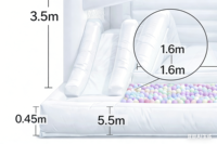 Château gonflable double toboggan de 5,5 m avec piscine à balles pour fêtes d'enfants et location