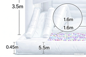 Casa de Brinco Inflable de 5.5m con Doble Tobogán y Piscina de Pelotas para Fiestas Infantiles, <span class=keywords><strong>Alquiler</strong></span> - Product Image 5