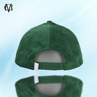 Topi Baseball Snapback 5-Panel Sporty Dobby Dot Terstruktur Warna Hijau untuk Dewasa, Logo Bordir, Tali Korduroi - untuk Penggunaan Luar Ruangan