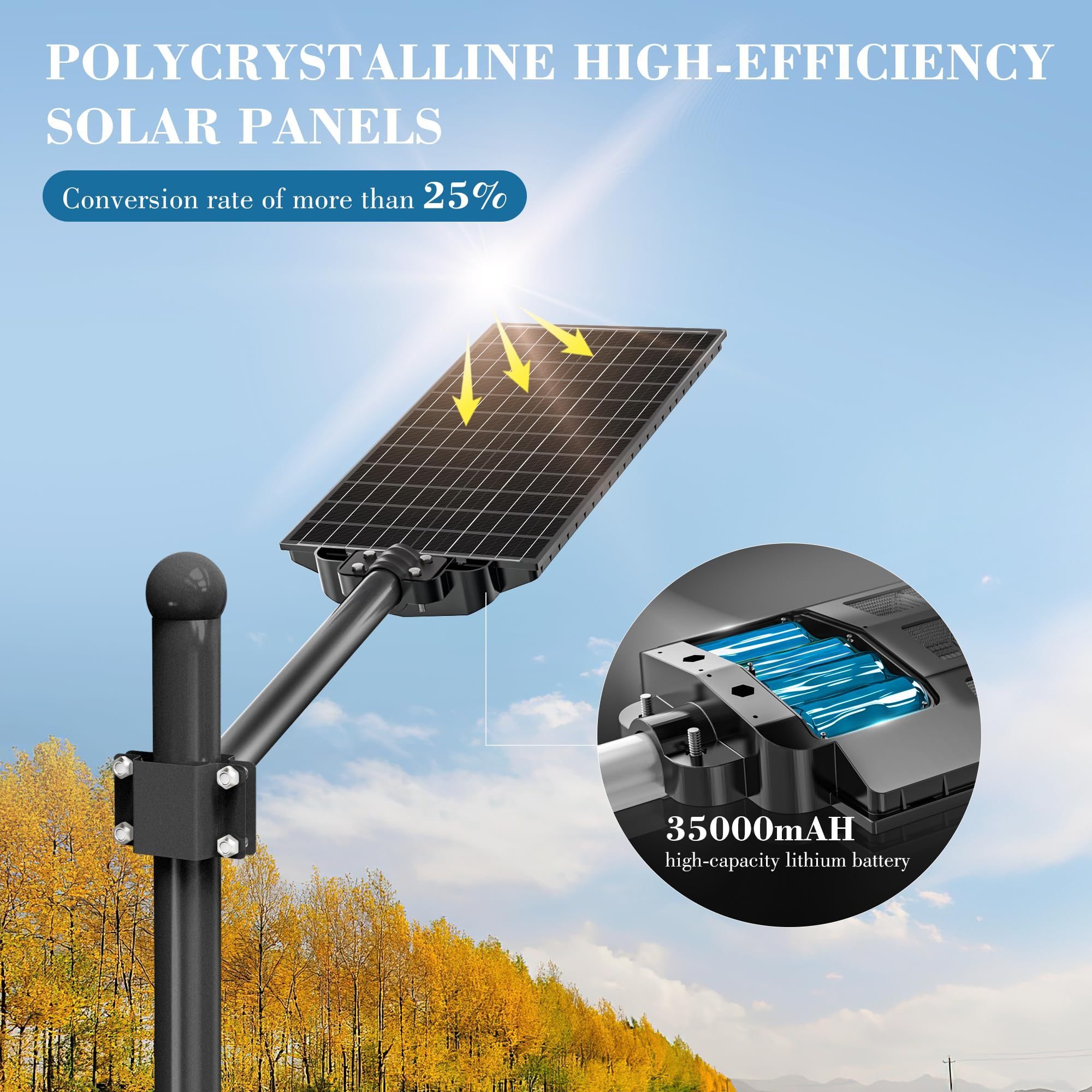 8000W Street Solar Lights Outdoor Projector 1000w LED Solar Flood Garden Lights Solar Lights Outdoor Waterproof · image 3