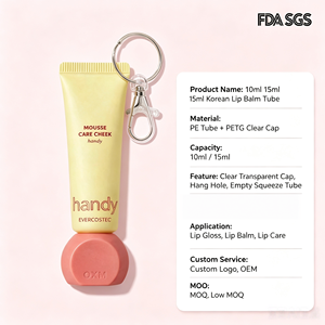 Tubo de Bálsamo Labial Personalizado de Fábrica de 10 ml y 15 ml, Tubo Exprimible Cosmético Vacío para Brillo Labial - Product Image 1