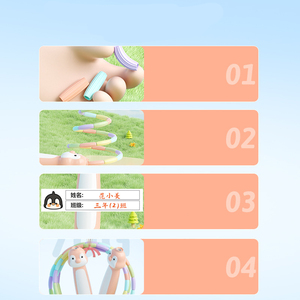 Corde à sauter en bambou pour enfants avec poignées pingouin, idéale pour les débutants, les élèves <span class=keywords><strong>de</strong></span> maternelle et les activités sportives spéciales, personnalisable avec nom, cordes à sauter ajustables - Product Image 2