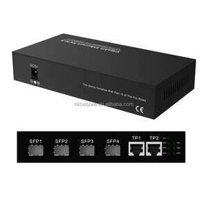 Proveedor Chino de Conversor de Medios Ethernet Gigabit a SFP de 1000Mbps con 4 Puertos de Fibra y 2 RJ45, Transceptor Ethernet - Product Image 1