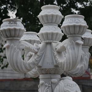 โคมไฟหินแกะสลักรูปหญิงสาวโบราณขนาดเท่าคนจริงสำหรับภายนอกอาคาร รูปปั้นหญิงสาวแกะสลักสวยงาม โคมไฟหินอ่อนสีขาว - Product Image 5