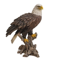 Statue d'aigle en résine sur souche, décoration de jardin extérieure, vente en gros personnalisée