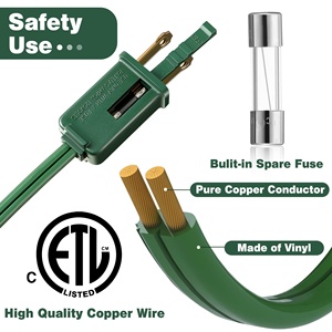 Linsheng Groen Verlengsnoer Multi-Hole <span class=keywords><strong>Socket</strong></span> Verlengsnoer 9 Stopcontacten Stekkerdoos Voor Kerstboom Licht - Product Image 5