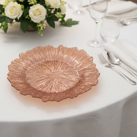 Luxuriöser 13-Zoll runder PP-Kunststoff-Platzteller, langlebig, mit Muster, für Hochzeiten, Geburtstage und Abendessen