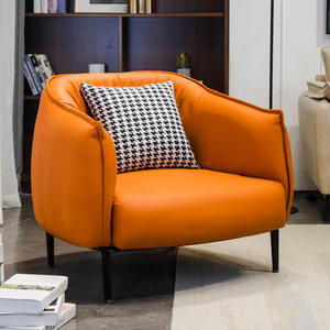 Canapé compact en cuir PU <span class=keywords><strong>orange</strong></span>, luxe léger, pour petits appartements, style hôtel, deux places - Product Image 1