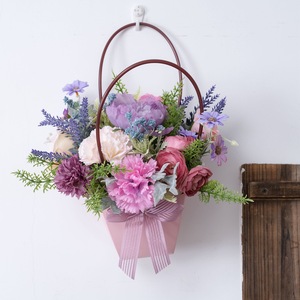 Panier de fleurs artificielles Yunqi, œillets et roses, décoration murale, accessoires pour la maison et les mariages CF01406 - Product Image 1