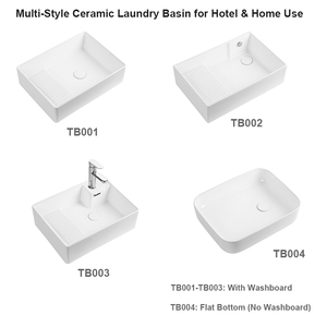 Évier commercial en céramique personnalisé, 4 styles, avec planche à laver en option, pour différents espaces de lavage - Product Image 2