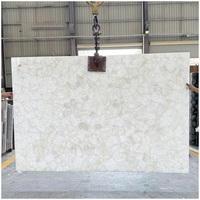 Dalle de quartz blanc pur rétroéclairée pour carrelage, comptoir, hôtel, complexe hôtelier, salle de bain, cuisine, salon