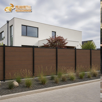 Panneau de clôture en composite bois-plastique (WPC) pour extérieur, jardin, terrasse, cour, anti-UV, anti-pourriture, imperméable, poteau en aluminium, CE, OEM, ODM