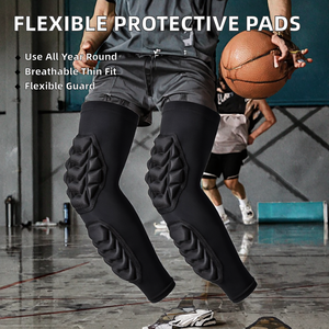 Flexible Anti-Collision Honeycomb Basketball Sports Spandex Outdoor Professional Protection Breathable Thin Pull-On <b>Knee</b> Pads - Product Image 2