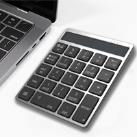 Keypad Numerik Nirkabel Portabel Mini 23 Tombol Keyboard Kalkulator dengan Sakelar Gunting yang Dapat Diisi Ulang untuk Laptop, Keuangan, Kantor