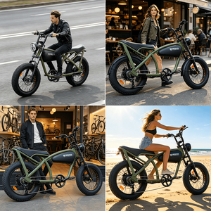 Nouveau Design OEM Vélo Électrique Cruiser Vintage Cafe Racer avec Batterie Lithium Tubulaire 48V, Longue Autonomie, pour Neige et Plage, Chopper Fat - Product Image 3