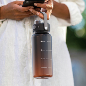 Tùy chỉnh Thời trang BPA free 1L rõ ràng nhựa Tritan motivational thể thao cầu vồng nước uống chai với xử lý cho phòng tập thể dục - Product Image 2