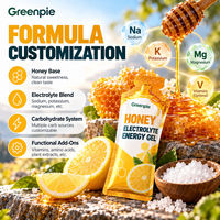 Gel énergétique au miel Greenpie, sachet individuel, formule aromatisée personnalisée, gel énergétique au miel