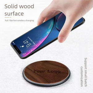 แท่นชาร์จไร้สายไม้ 10W 7.5W 5W ชาร์จเร็ว แผ่นอลูมิเนียมอัลลอยด์ลายไม้ พร้อมไฟ Breathing Light สำหรับโทรศัพท์ - Product Image 4