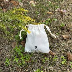 Wholesale Cheap Soft Clothes Dust <b>Pouch</b> Cotton <b>Drawstring</b> <b>Pouch</b> with Herringbone Strings - Product Image 2