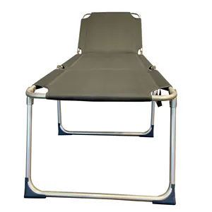 Hot Sale Aluminum Without Sun Shade Camping Bed Lightweight Adjustable Backrest Pool Sunbed