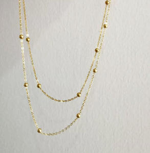 Chaîne de bijoux en acier inoxydable pour femmes, résistante à l'eau, plaqué <span class=keywords><strong>or</strong></span>, petite boule, chaîne satellite en <span class=keywords><strong>or</strong></span> - Product Image 2