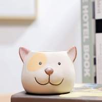 Ensemble d'animaux hibou et renard, mini pot à succulentes mignon, pot à fleurs en céramique, pots de plantes