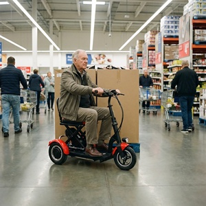 Scooter pliable léger et auto-équilibré avec pneus antidérapants pour les courses au supermarché - Product Image 3