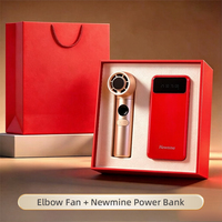 Ensemble cadeau d'affaires haut de gamme avec logo personnalisé, ventilateur portable turbo 100 vitesses et batterie externe Newmine