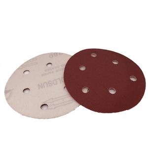 125mm 5 Pouces 6 trou rouge abrasif papier support <span class=keywords><strong>ponçage</strong></span> disque à polir le bois et le métal <span class=keywords><strong>pierre</strong></span> - Product Image 4