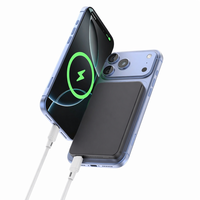 Mini Power Bank Magnétique en Métal Ultra-Fin 5000mAh 19.25Wh Chargeur Sans Fil 15W Entrée 18W Sortie PD20W Chargeur Portable Plusieurs Couleurs