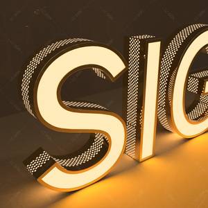 Hoogwaardige 3D metalen borden op maat gemaakte led verlichte logo borden voor binnen en buiten, wandreclame voor bedrijven - Product Image 4