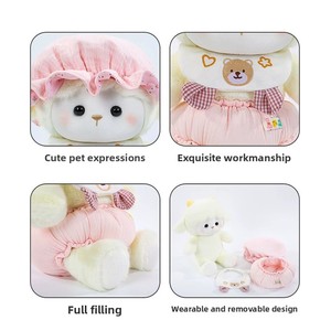 Peluche d'agneau personnalisée de 25 cm/35 cm, jouet en peluche douce de haute qualité avec tenues amovibles, décoration de boutique, animal en peluche - Product Image 2