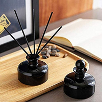 Vente en gros de bouteille de diffuseur d'arôme en verre noir de luxe de 200ml pour cosmétique