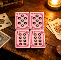 Tuiles de Mahjong américaines en acrylique double couche avec bordure or rose, motif dragon, grue et prune oriental gravé, jeu de table de loisirs, cadeau